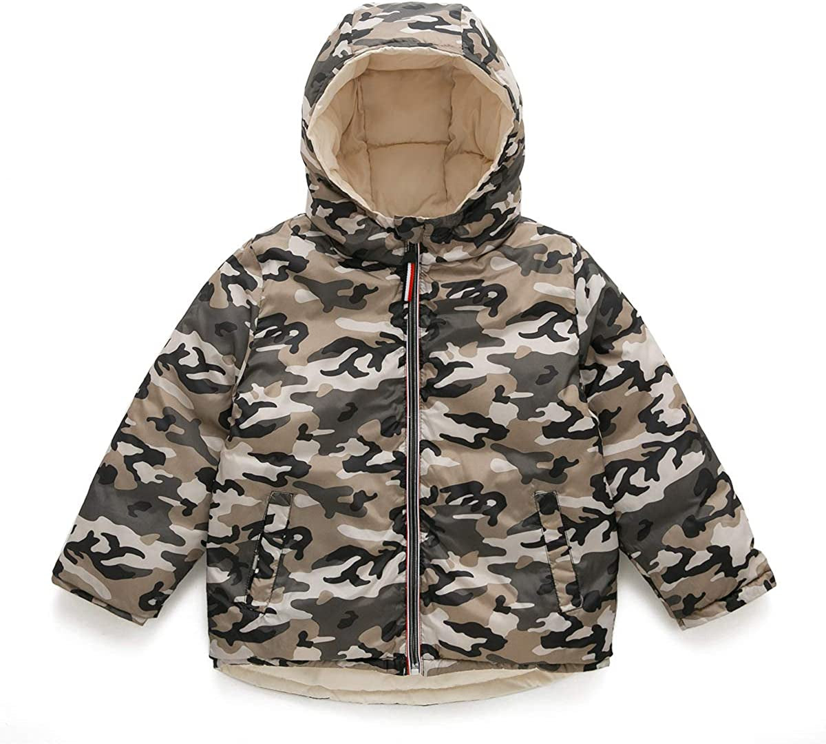 Little Boys Girls Winter Light Puffer Jacket Kids Teen Hooded Warm down Coat Outwear for 2-8 Years