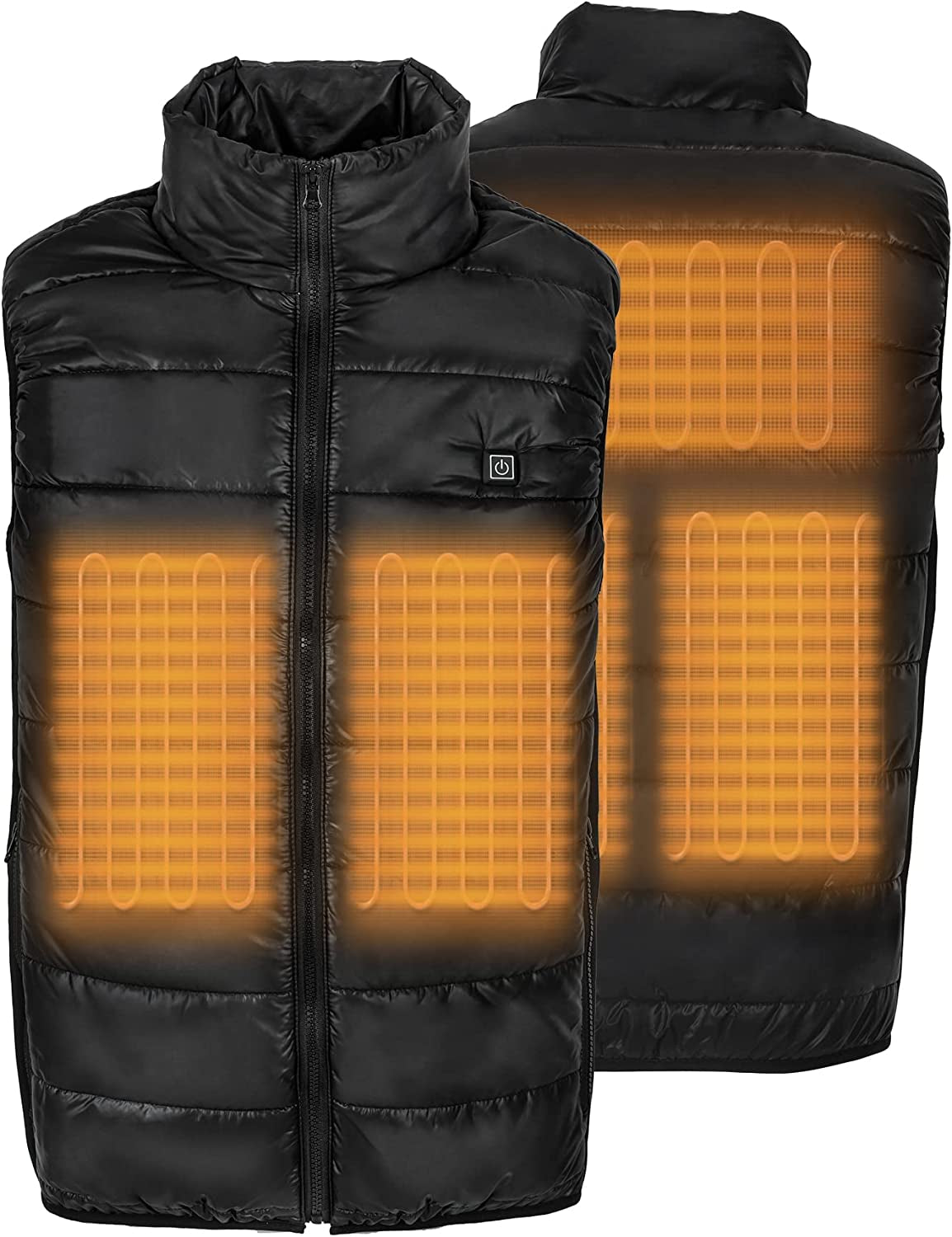 Heated Vest for Men TOSOHMK Warmer Heated Jacket Lightweight Black Electric Warming Vest for Snow Motorcycle Hunting Fishing