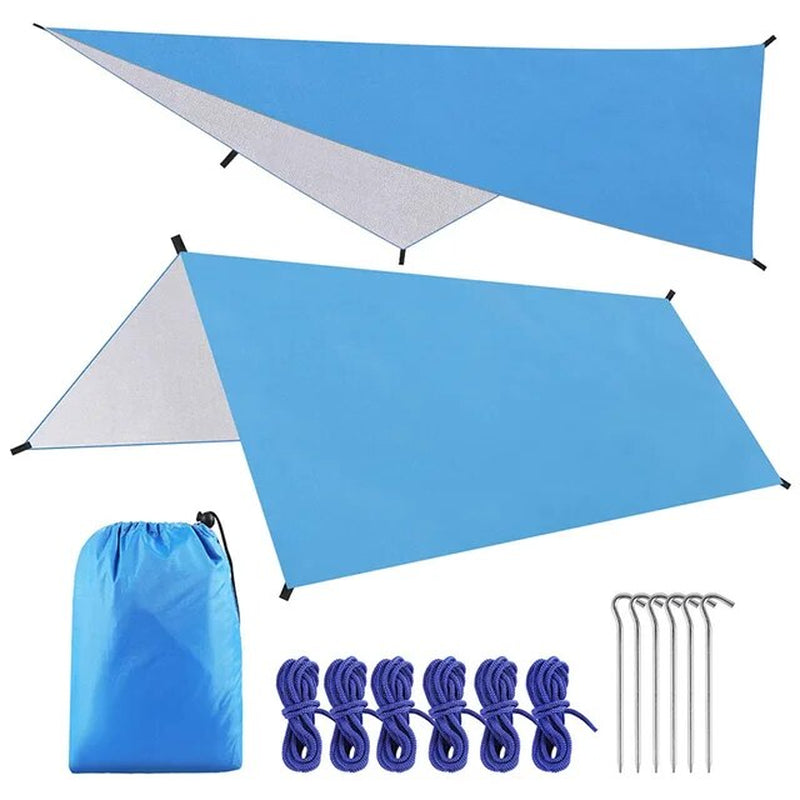 Professional Title: "Durable and Waterproof Outdoor Canopy Cloth - Large Lightweight Tarp for Camping Tent, Shelter, Hammock, Rain Fly Cover, and Sun Shade (290cm x 300cm)"