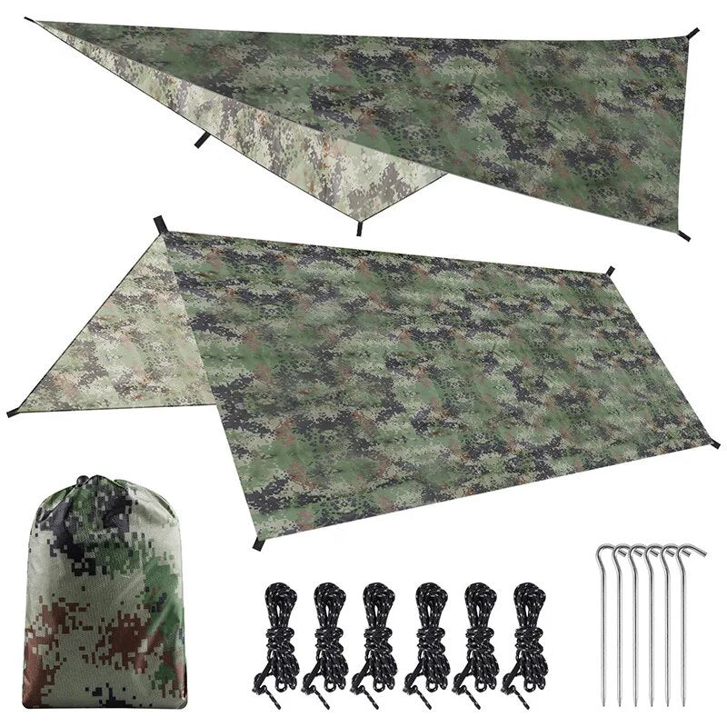 Professional Title: "Durable and Waterproof Outdoor Canopy Cloth - Large Lightweight Tarp for Camping Tent, Shelter, Hammock, Rain Fly Cover, and Sun Shade (290cm x 300cm)"