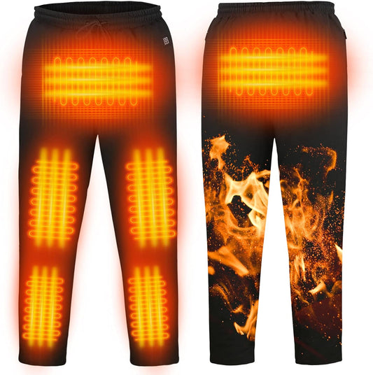 Heated Pants Electric Heating Trousers Cold-Proof Thermal Bottom for Men/Women Black Xx-Large