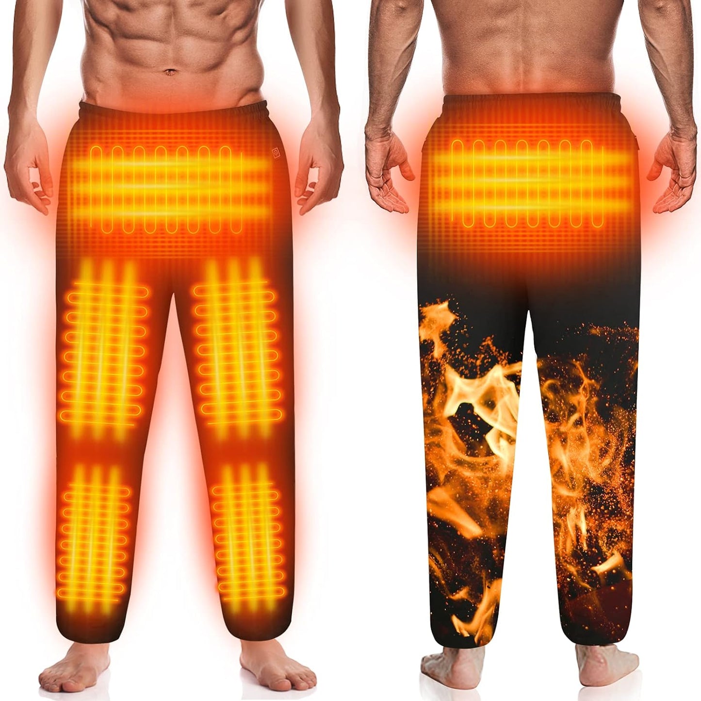 Heated Pants Electric Heating Trousers Cold-Proof Thermal Bottom for Men/Women Black Xx-Large